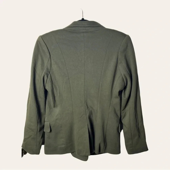 0437. ANTHROPOLOGIE CORTONNIER HUNTER GREEN BLAZER LONG SLEEVES‎ SHOULDER PADS - Picture 5 of 11